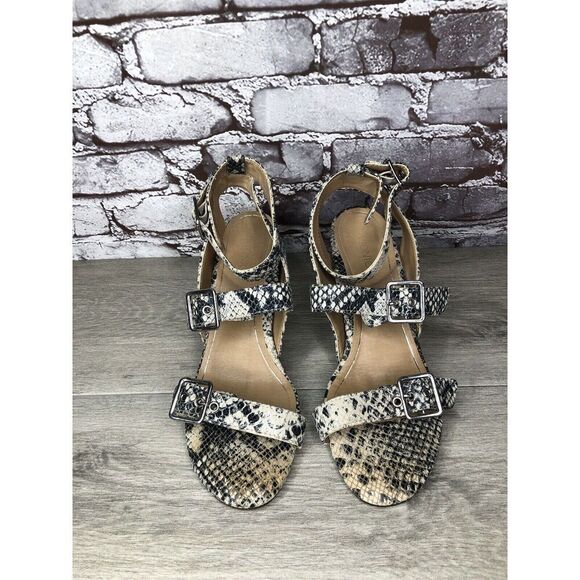 Vionic Carmel Grey Ivory Leather Snake Print Heel Sandals Women’s 9.5M US/41.5EU - Picture 11 of 16